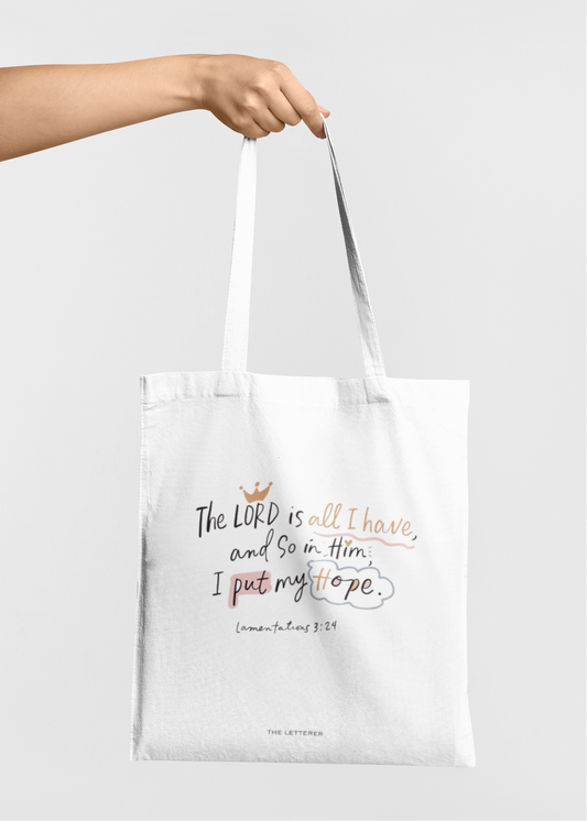 In Him I Put My Hope Tote Bag